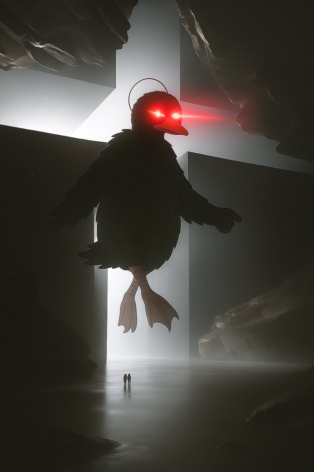 Giant DUDU with glowing eyes