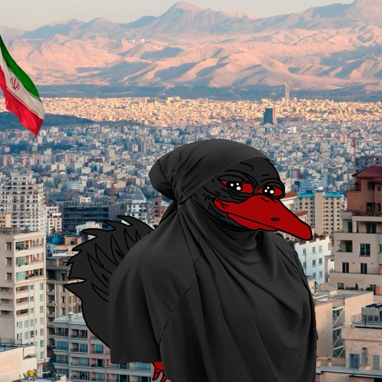 DUDU in a headscarf overlooking a city