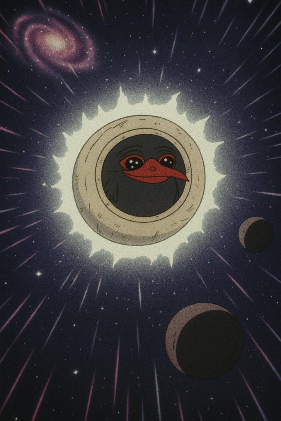 DUDU in a glowing portal in space